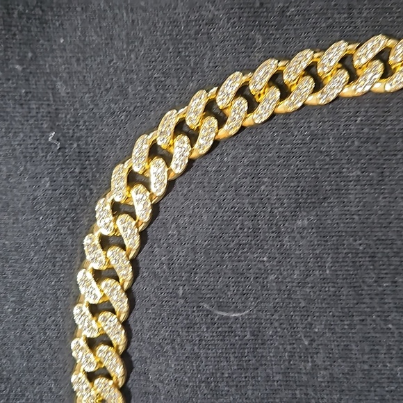 Brand New Golden Bling Bling Cuban Link Decorative Dog Collar - Picture 4 of 9